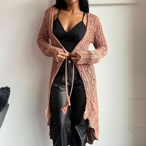 VENUS Long Crochet Cardigan Bohemian Size XL